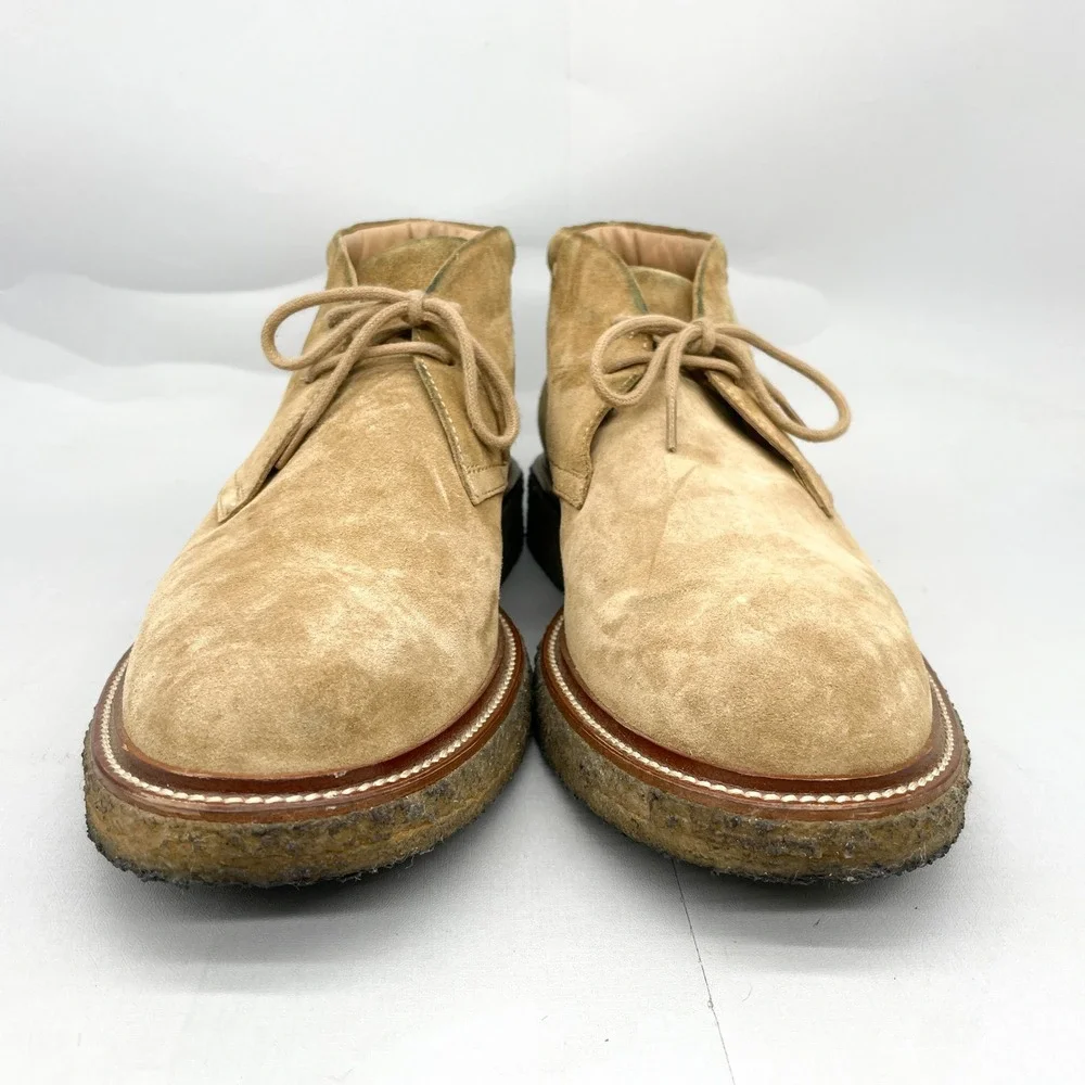 Tods Mens 9.5 10.5 Suede Chukka Desert Boots Tan Crepe Sole preppy Classic Shoes